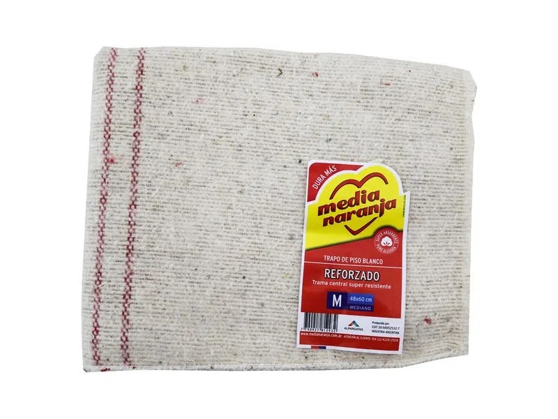 TRAPO DE PISO MEDIA NARANJA BLANCO REF 48X60 CLASIC